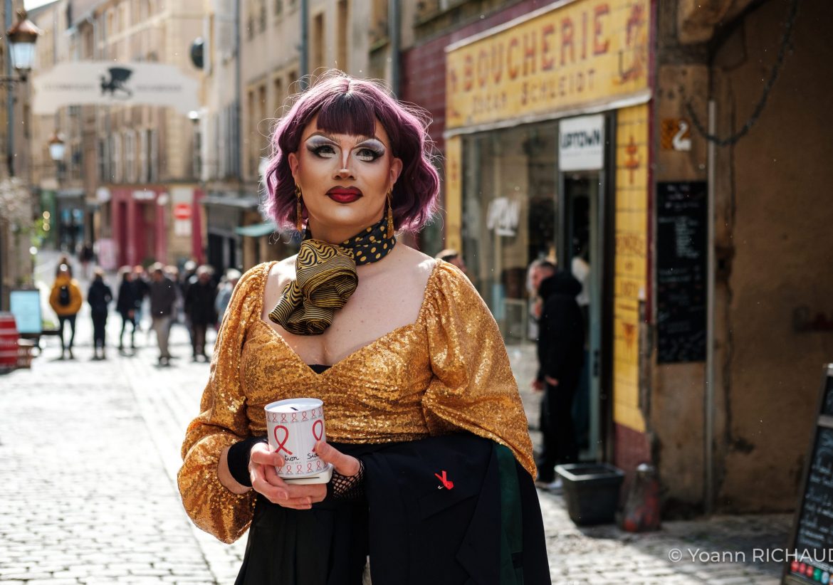 portrait d de de rue Green drag queen au Sidragtion Metz 2026